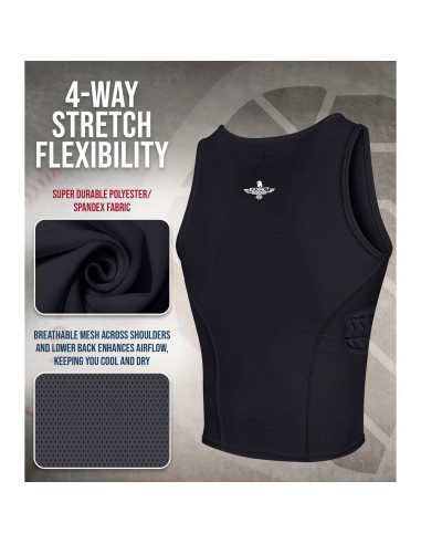 Protector de Pecho Juvenil Exxact Sports X-Large Negro