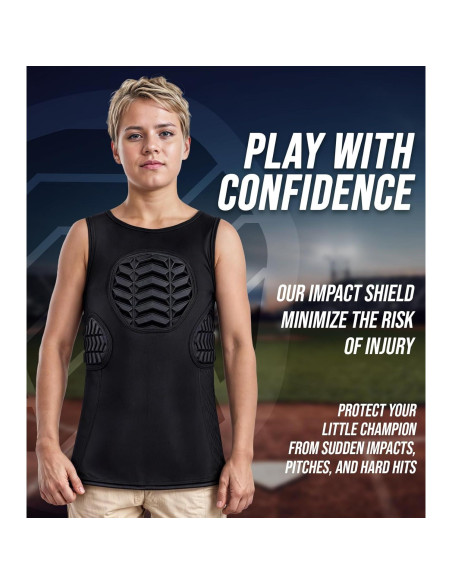 Protector de Pecho Juvenil Exxact Sports X-Large Negro