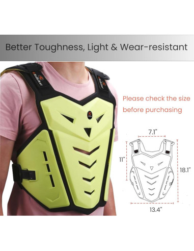 Protector de Pecho RIDBIKER para Motocicleta Ajustable Negro