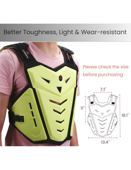 Protector de Pecho RIDBIKER para Motocicleta Ajustable Negro