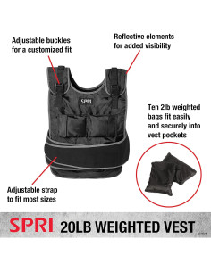 Chaleco con peso SPRI 9 kg ajustable para entrenamiento 2