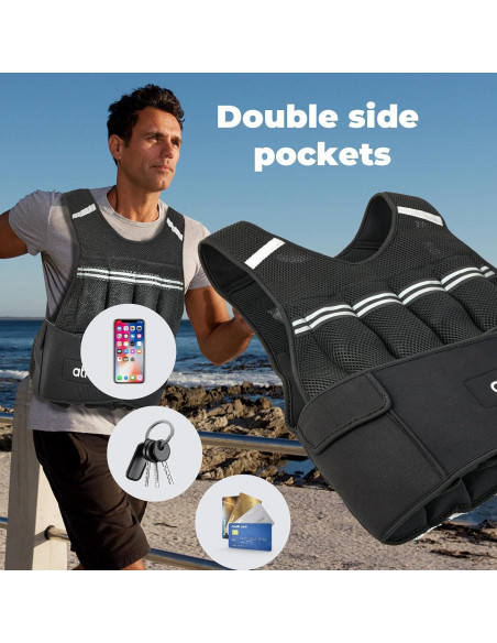 Chaleco con peso ajustable Ativafit 9.97 kg para entrenamiento