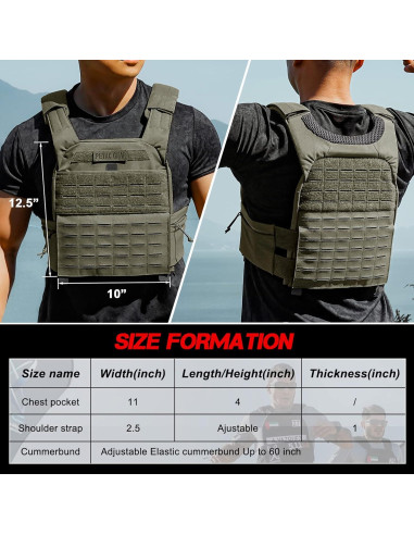 Chaleco Táctico con Peso Ajustable PETAC GEAR - Fitness 9.07 kg