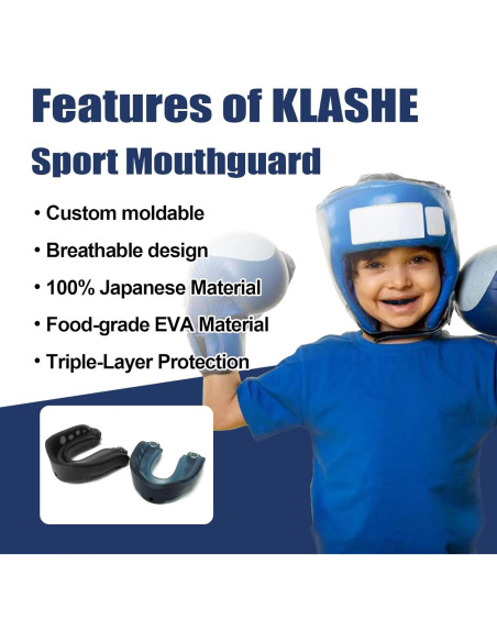 Protector Bucal Deportivo KLASHE para Niños 4-8 Años - Paquete de 2