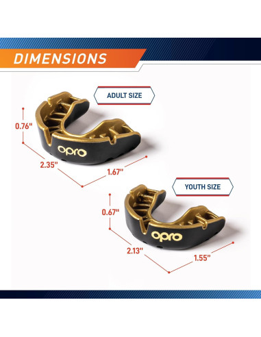 Protector Bucal Deportivo OPRO Marcy Adulto Negro - Ajuste Personalizado