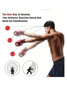 Bola de Reflexión Boxeo QINCLEARSA con Cinta Ajustable 2