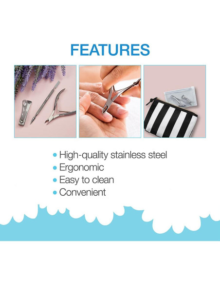 Kit de Manicura Pro Flowery con Cortacutículas y Cortauñas