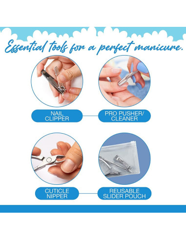 Kit de Manicura Pro Flowery con Cortacutículas y Cortauñas
