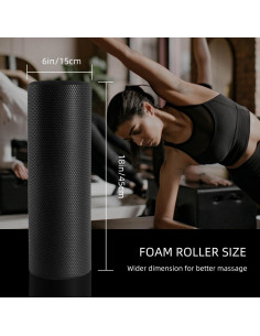 Rodillo de Espuma Collgene 45.7x15.2cm Alta Densidad Negro 2