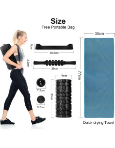 Set de Rodillo de Espuma 6 en 1 Aucuu - Masaje y Estiramiento 2