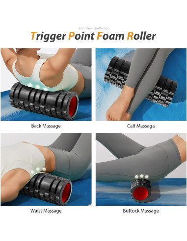 Set de Rodillos de Espuma 5 en 1 SUBCULTUREPICK para Masaje
