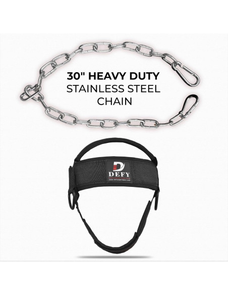 Arnés para Cuello DEFY Ajustable con Cadena de Acero 76.2 cm