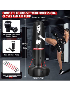 Saco de Boxeo Digi 180cm con Soporte, Guantes y Bomba 2