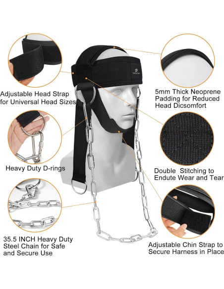 Arnés de Levantamiento de Pesas Powerfeng para Cuello - Ajustable