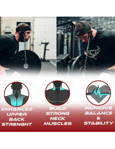 Arnés para Cuello BEAST RAGE Ajustable con Cadena Acero 76.2 cm 2