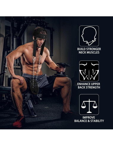 Arnés de Levantamiento de Pesas Powerfeng para Cuello - Ajustable