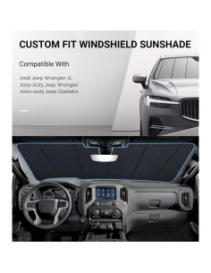 Protector Solar de Parabrisas Pigenius para Jeep Wrangler JL 2018-2025 y Gladiator 2020-2025 2