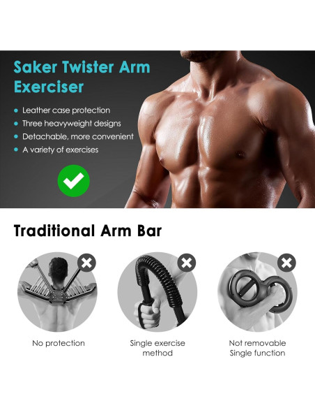 Entrenador de brazos ClearYue Twister 60-110lb ajustable