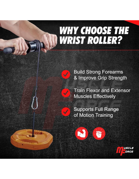 Rodillo de Muñeca MuscleForge para Fortalecimiento de Antebrazo