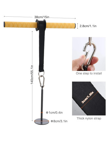 Rodillo de Muñeca PELLOR para Ejercicio de Antebrazo - 0.79 kg