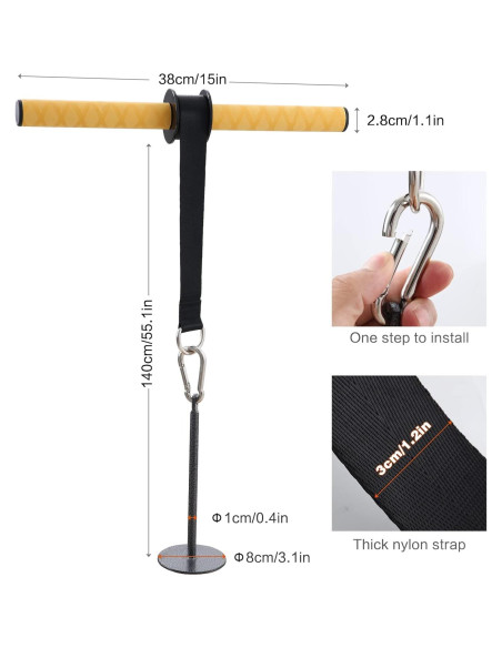 Rodillo de Muñeca PELLOR para Ejercicio de Antebrazo - 0.79 kg