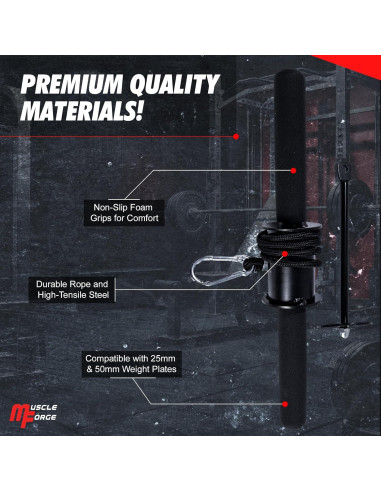 Rodillo de Muñeca MuscleForge para Fortalecimiento de Antebrazo