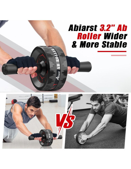 Rueda Abdominal Abiarst Ultra Ancha 8 cm, Soporta 227 kg