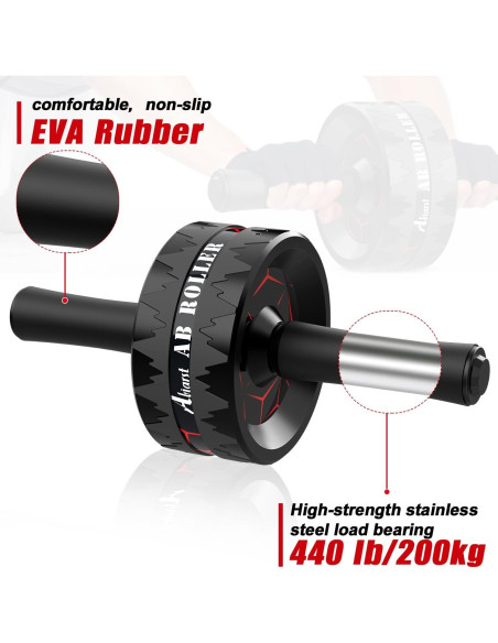 Rueda Abdominal Abiarst Ultra Ancha 8 cm, Soporta 227 kg