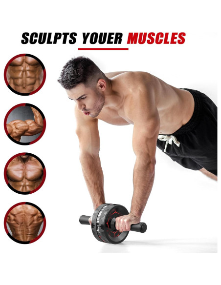 Rueda Abdominal Abiarst Ultra Ancha 8 cm, Soporta 227 kg