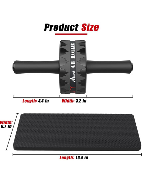 Rueda Abdominal Abiarst Ultra Ancha 8 cm, Soporta 227 kg