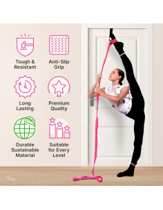 Correa de Estiramiento TTolbi con Ancla de Puerta - Rosa 2