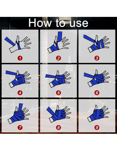 6 Pares Envolturas de Boxeo Niños Teling 2.5 Metros Algodón