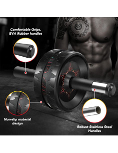 Rodillo Abdominal TOPOKO con Almohadilla Espuma - 200 kg 2