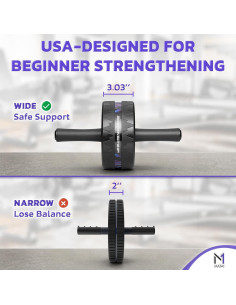 Rueda de Abdominales Mata1 con Almohadilla y Agarre Ergonómico 2