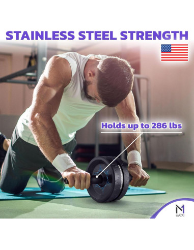 Rueda de Abdominales Mata1 con Almohadilla y Agarre Ergonómico
