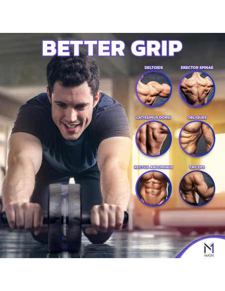 Rueda de Abdominales Mata1 con Almohadilla y Agarre Ergonómico