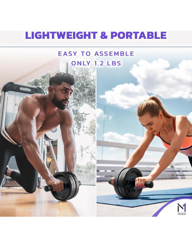 Rueda de Abdominales Mata1 con Almohadilla y Agarre Ergonómico