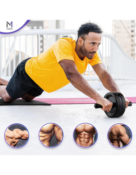 Rueda de Abdominales Mata1 con Almohadilla y Agarre Ergonómico