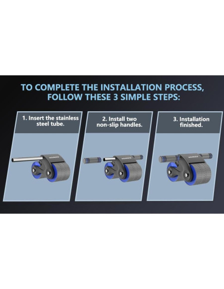 Rueda de Abdominales Movrock con Rebote Automático y Almohadilla