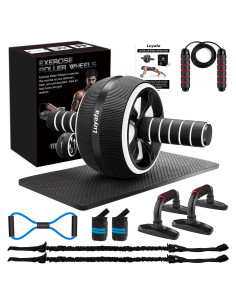 Kit de Rueda de Abdominales Luyata 10 en 1 con Banda y Barra
