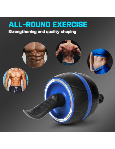 Rueda Abdominal JHYSHAN con Almohadilla para Rodillas - Silenciosa y Antideslizante