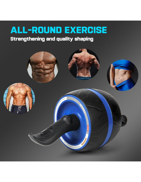 Rueda Abdominal JHYSHAN con Almohadilla para Rodillas - Silenciosa y Antideslizante