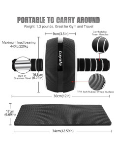 Kit de Rueda de Abdominales Luyata 10 en 1 con Banda y Barra 2