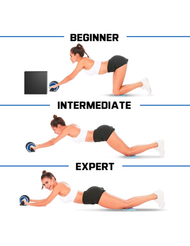 Rueda Abdominal JHYSHAN con Almohadilla para Rodillas - Silenciosa y Antideslizante