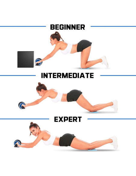 Rueda Abdominal JHYSHAN con Almohadilla para Rodillas - Silenciosa y Antideslizante
