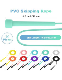 Cuerda de Saltar Aodaer Ajustable PVC 2.8m para Niños - 10 Unidades 2