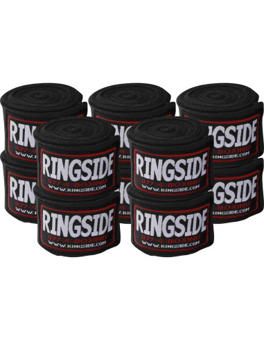 Envolturas de Mano Ringside Estilo Mexicano 5 Pares Negro