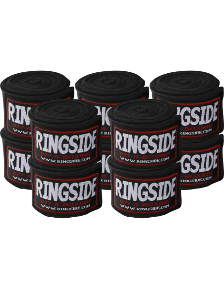Envolturas de Mano Ringside Estilo Mexicano 5 Pares Negro