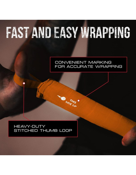 Envolturas de Boxeo BOXERPOINT 180" Unisex Naranja