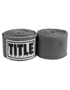 Venda Elástica de Boxeo Title, Gris, 457.2 cm, Par